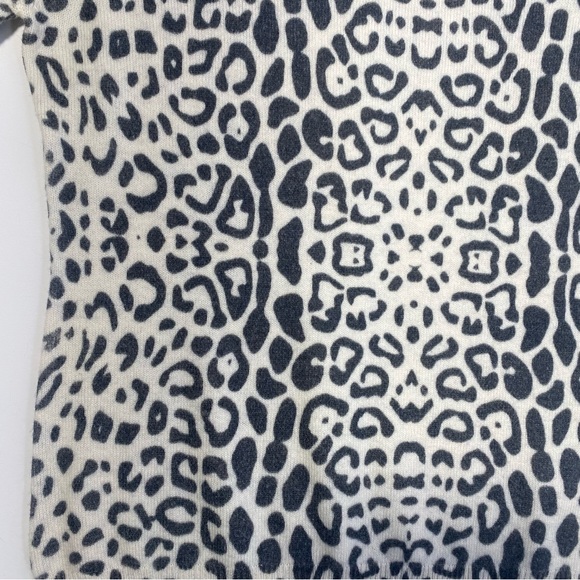 Scott & Scott London White & Black Cheetah/Leopard Print 100% Cashmere S - Picture 6 of 12